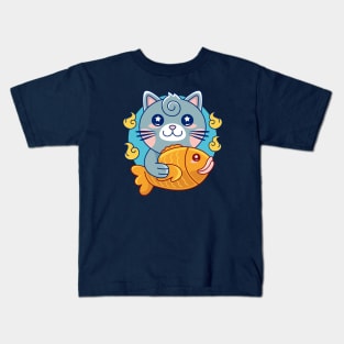 Cat and Taiyaki Kawaii Kids T-Shirt